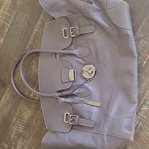 Chic Light Purple Leather Satchel